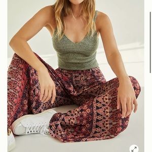 COPY - Anthropologie Aria Pleated Lounge Pants Silky wide leg XS